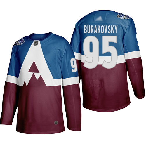 Men Adidas Colorado Avalanche 95 Andre Burakovsky Men 2020 Stadium Series Burgundy Stitched NHL Jersey